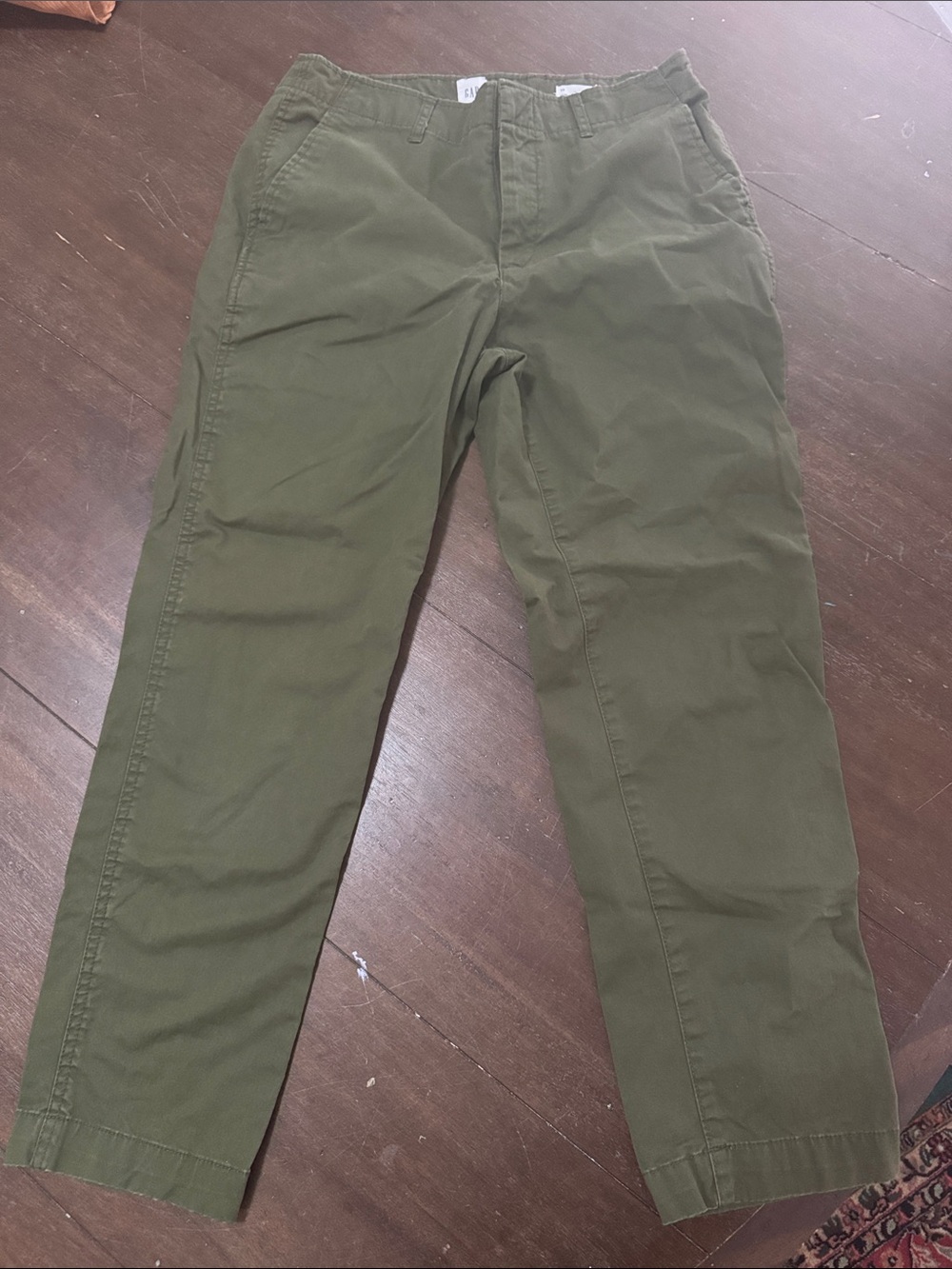 GAP Olive Green Straight-Leg Chinos